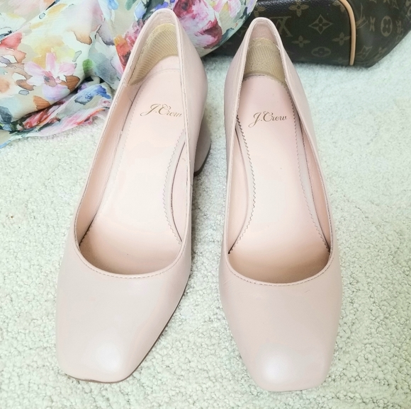 J. Crew Blush Blossom Pink Block Heels - Picture 1 of 6